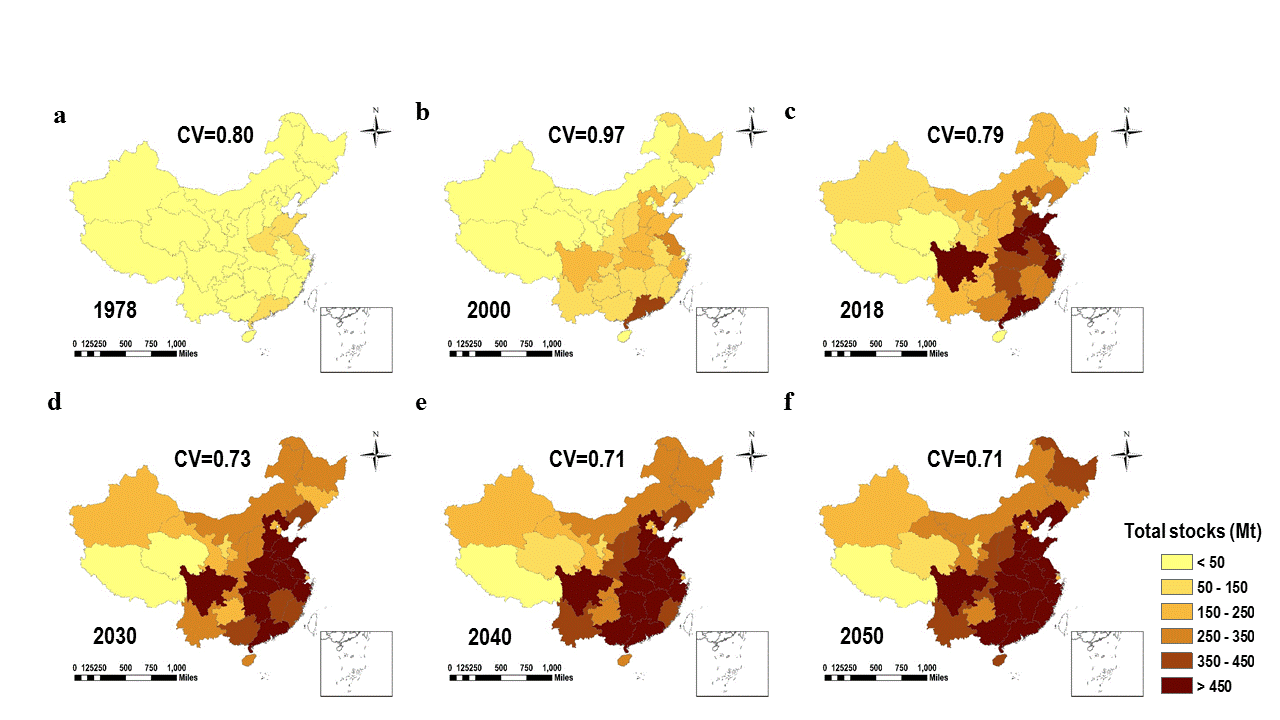 Mapping provincial steel stocks and flows in China: 1978-2050